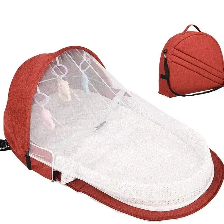 Portable Newborn Baby Bed - Bionic Isolation Travel Crib, Foldable Anti-Stress Bassinet for Baby