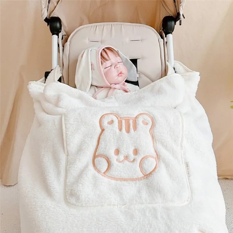 OIMG Winter Fleece Baby Blanket Cloak for Stroller