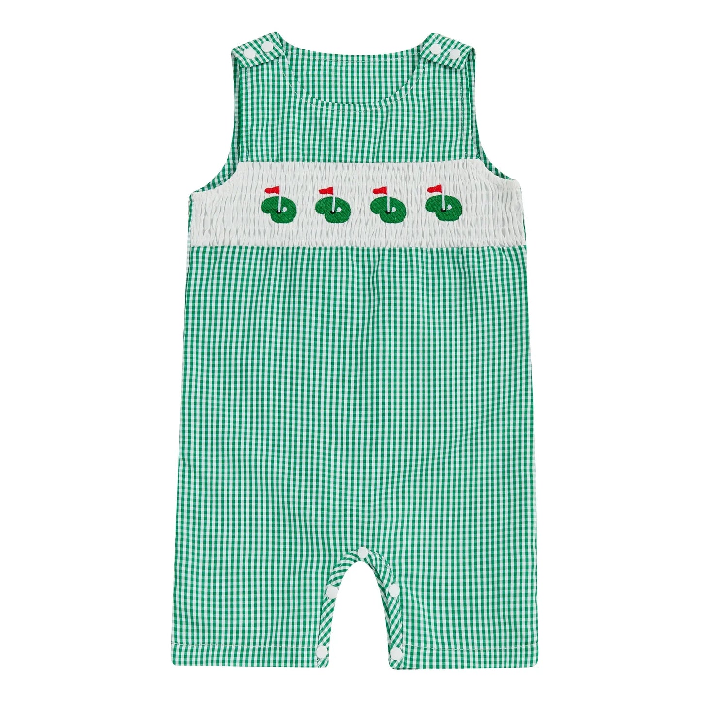 Cotton Embroidered Baby Romper With Button Up Collar