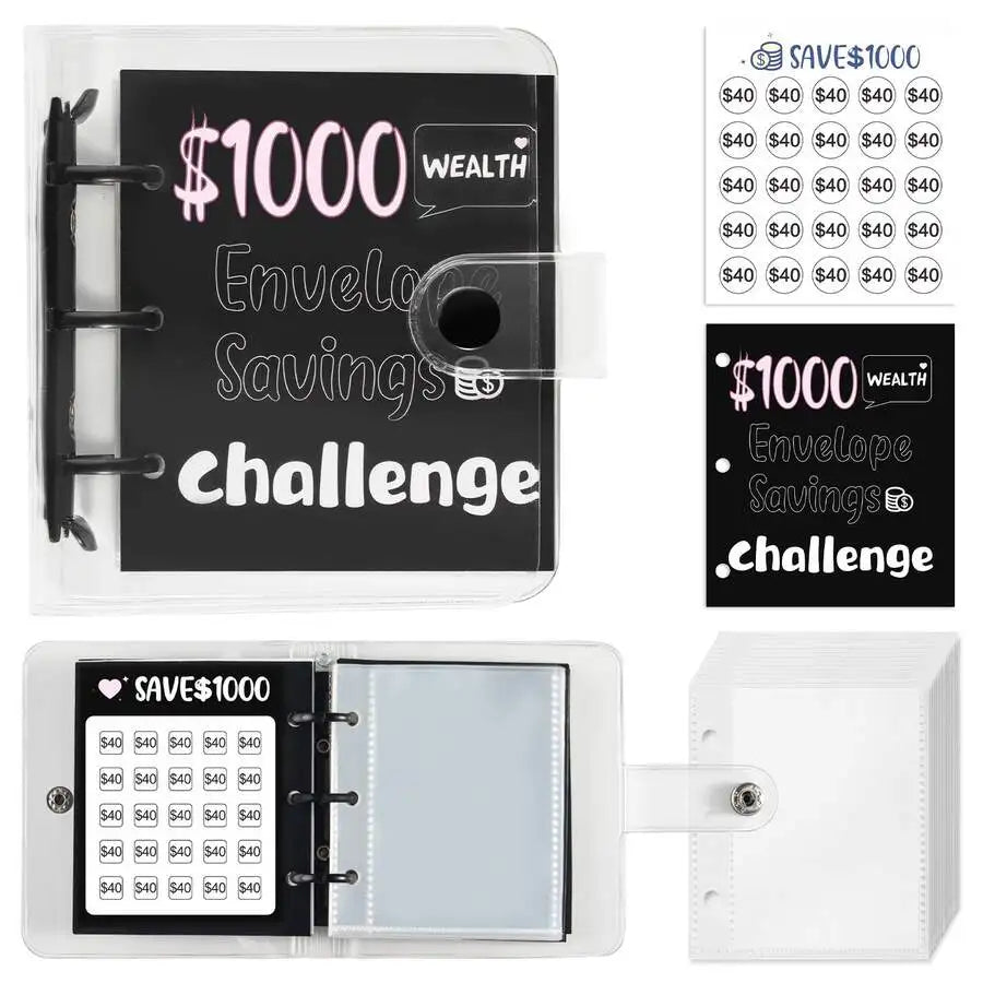 A7 Mini PVC Envelope Savings Challenge Notebook