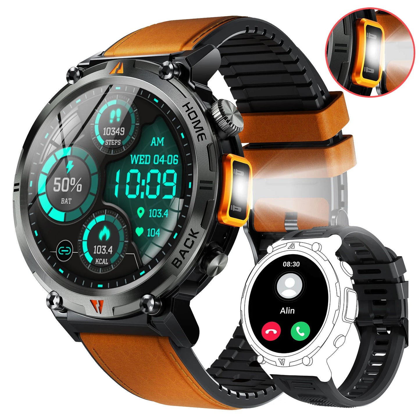 EIGIIS KE3 Bluetooth Smartwatch For Men Full Touch Screen HeartRate