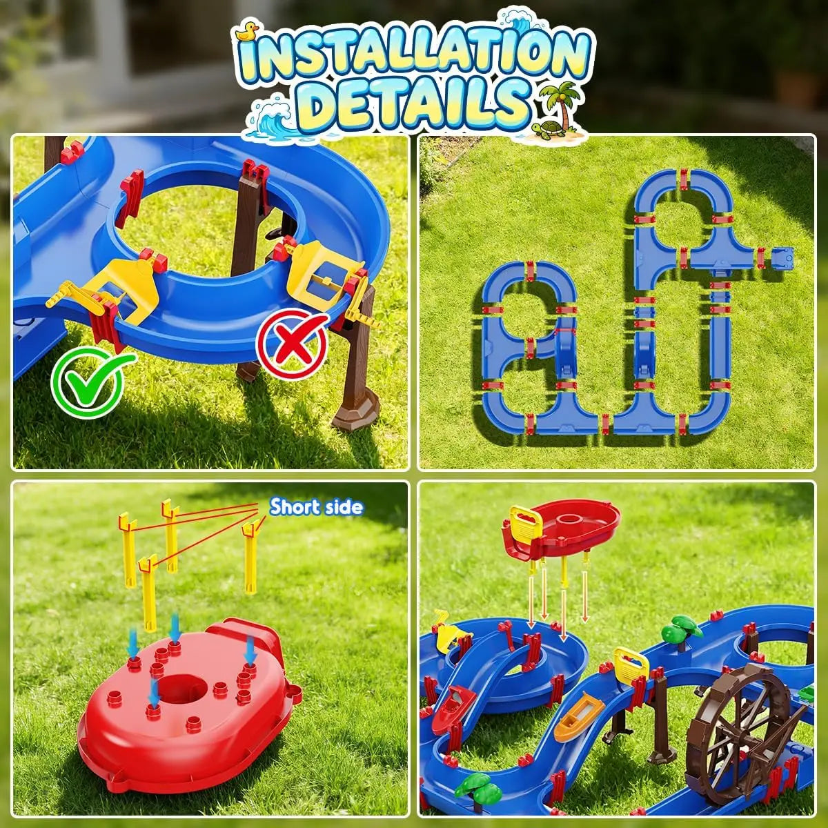 VATOS Outdoor Water Table Playset With Two Tier Waterwheel