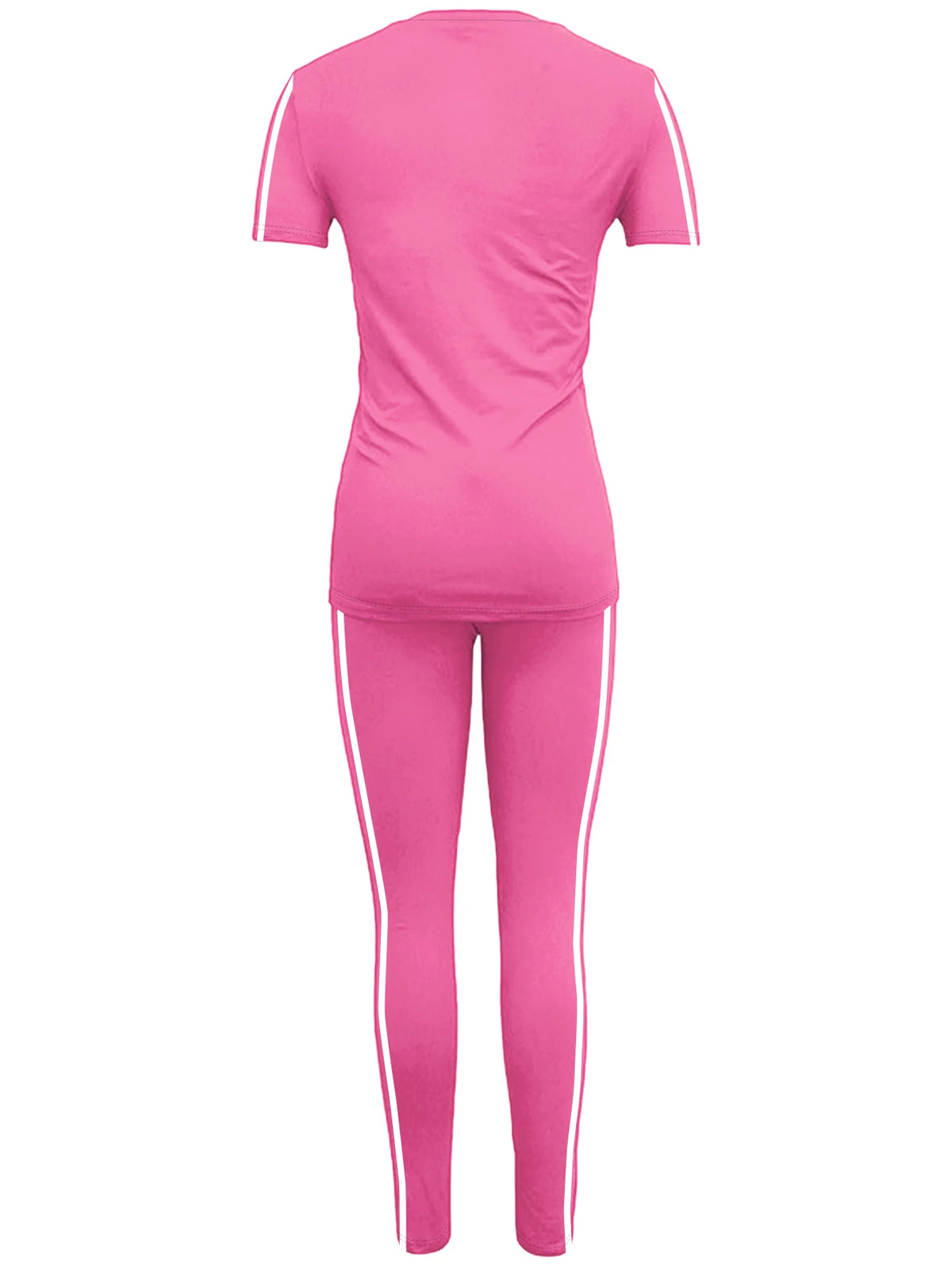 Summer Womens Two Piece Short Sleeve Long Pants Set Sportswear